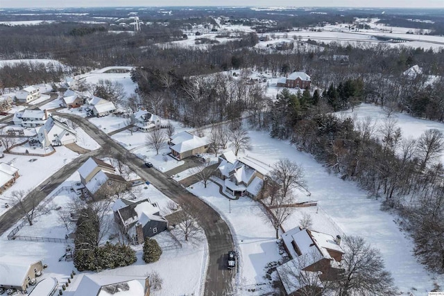 view of snowy aerial view