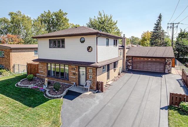 view of front of house with a front lawn