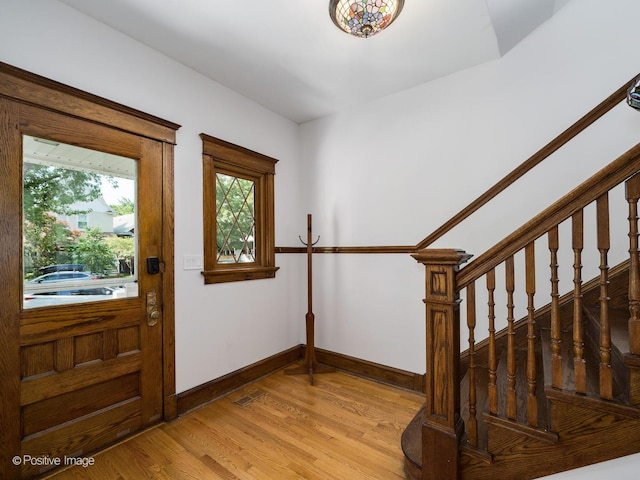 entryway featuring light hardwood / wood-style flooring