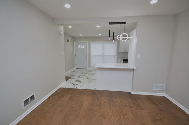 interior space featuring light hardwood / wood-style floors