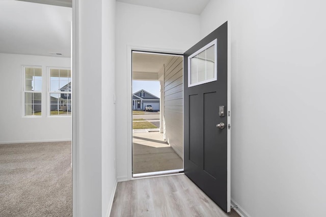 entryway featuring light hardwood / wood-style flooring