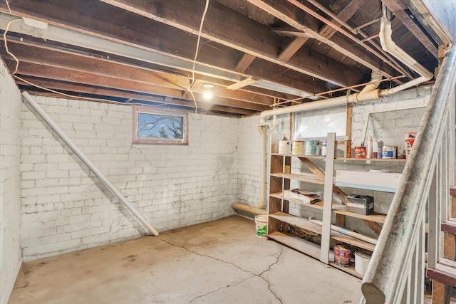 basement with a healthy amount of sunlight