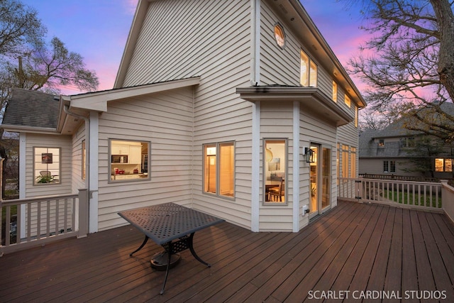 view of deck at dusk