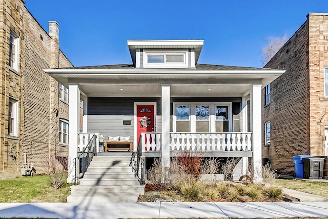 view of front of property with a porch