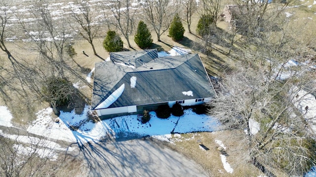 view of snowy aerial view