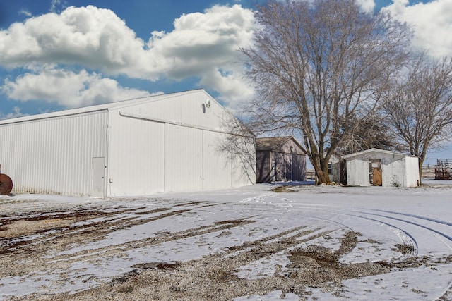 view of snow covered structure