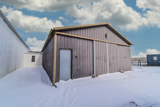 view of snow covered structure