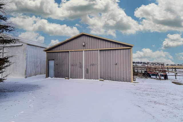 view of snow covered structure