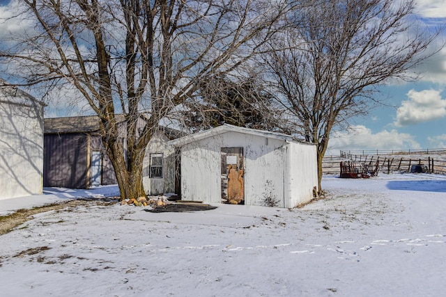 view of snow covered structure