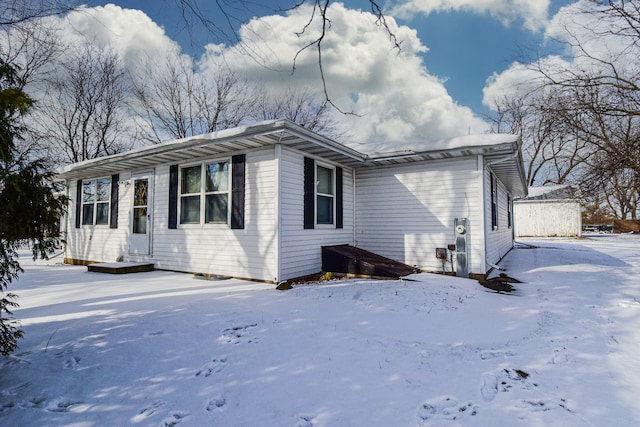 view of snowy exterior