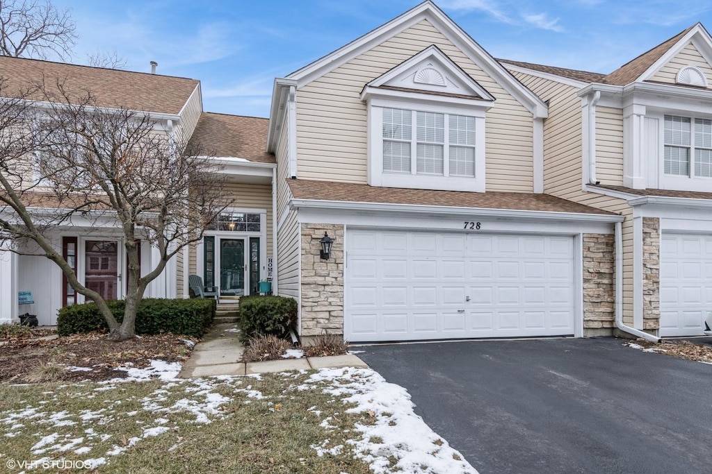 view of property featuring a garage