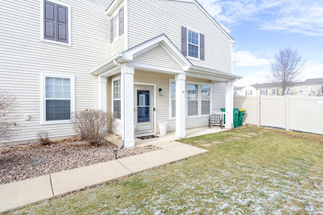 exterior space with a front lawn