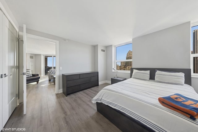 bedroom featuring hardwood / wood-style floors