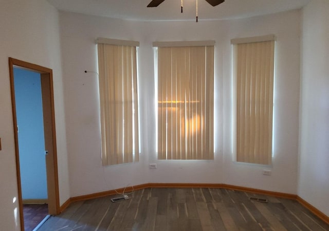 unfurnished room featuring ceiling fan