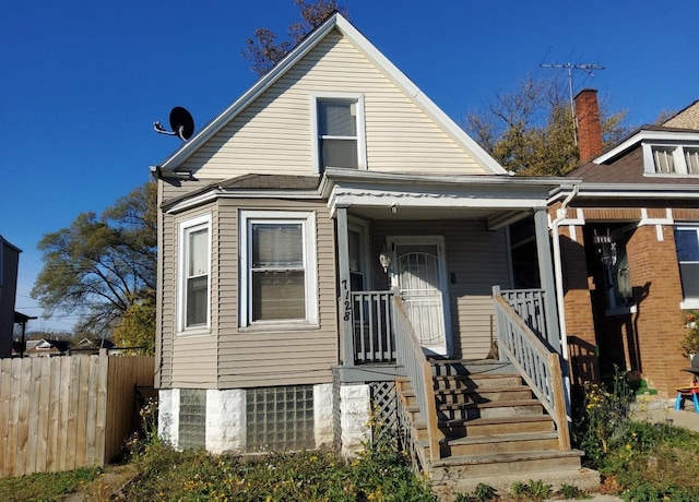 bungalow-style house with covered porch