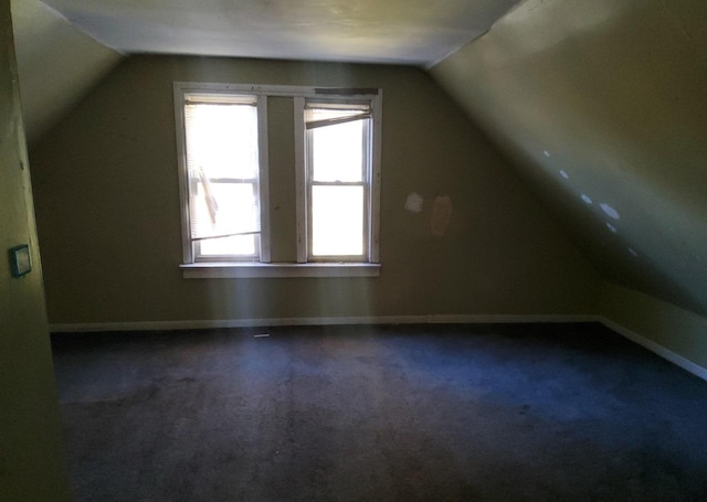 bonus room featuring carpet floors and lofted ceiling