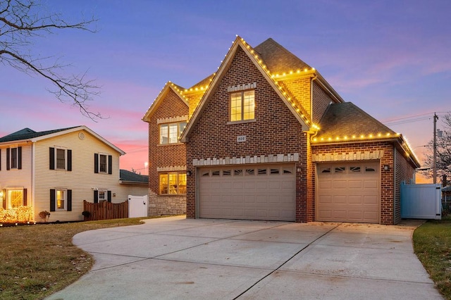 view of front of property featuring a garage