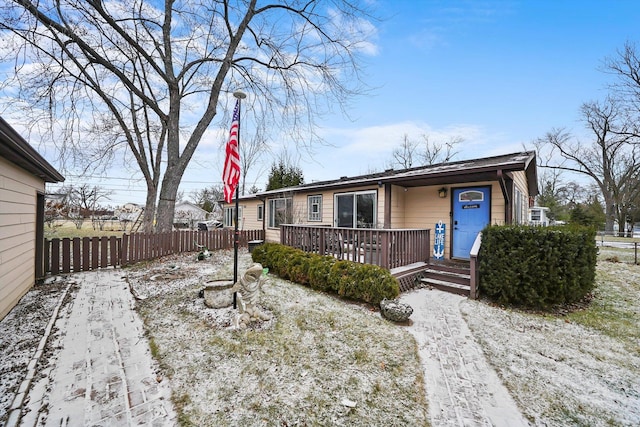 view of front of home with a porch