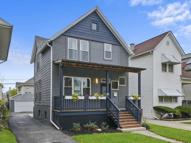 view of front of property with covered porch