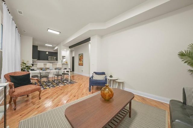 living room featuring wood-type flooring