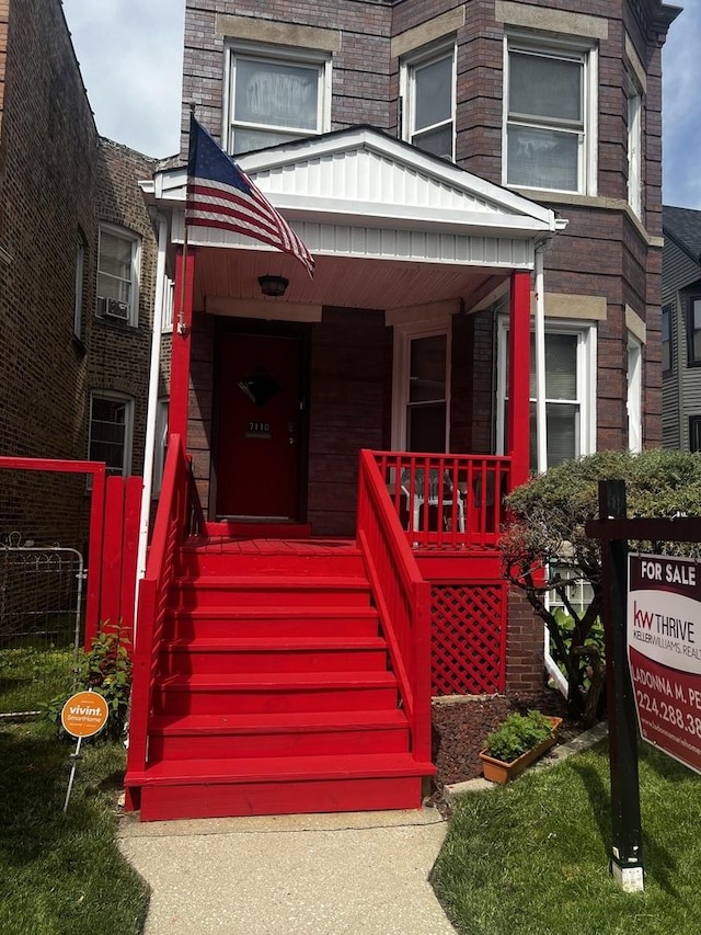 view of front of home with a porch