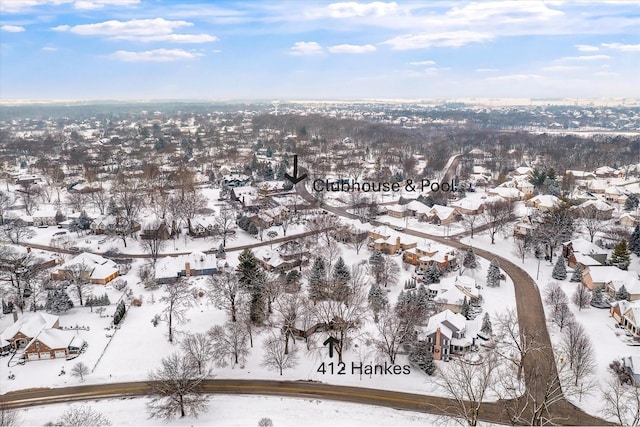 view of snowy aerial view