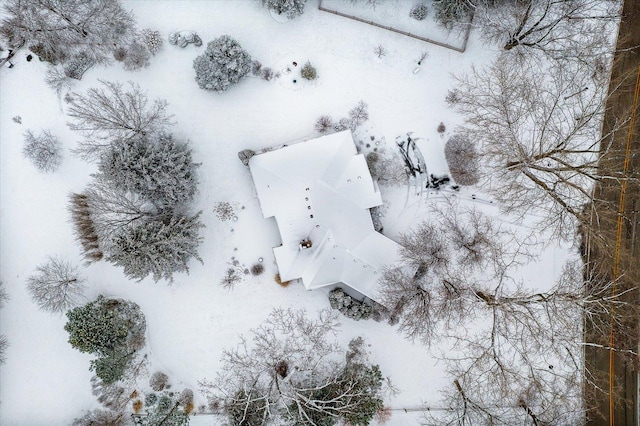 view of snowy aerial view