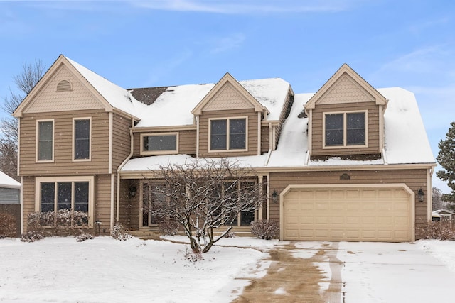 view of front of home with a garage