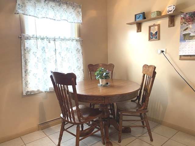 view of tiled dining area