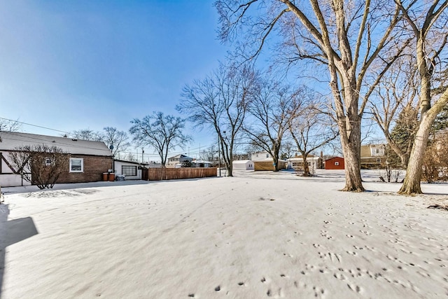 view of snowy yard