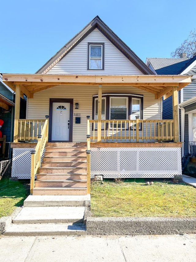 bungalow-style home featuring a porch