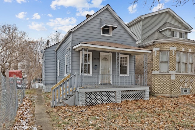 bungalow-style house with covered porch