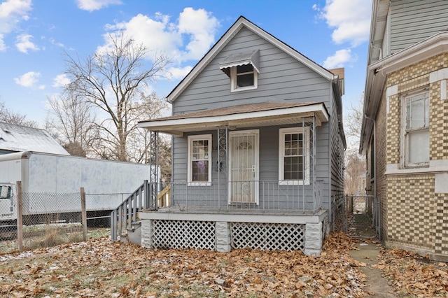 bungalow-style home with a porch