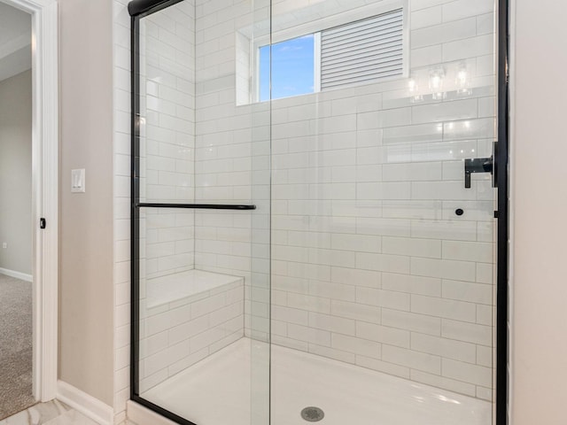 bathroom with walk in shower