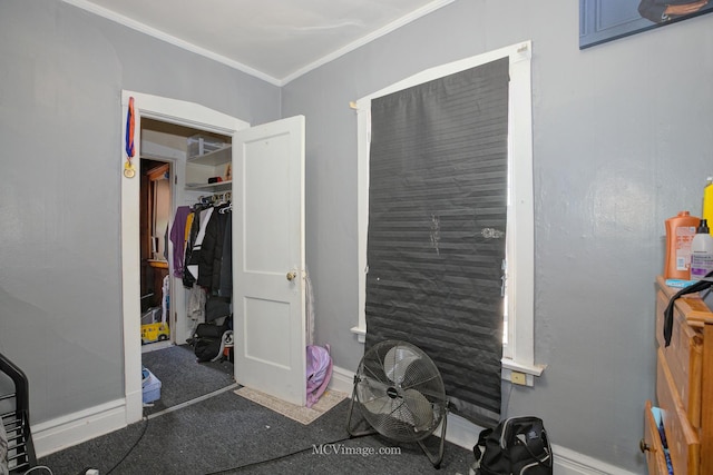 interior space with crown molding