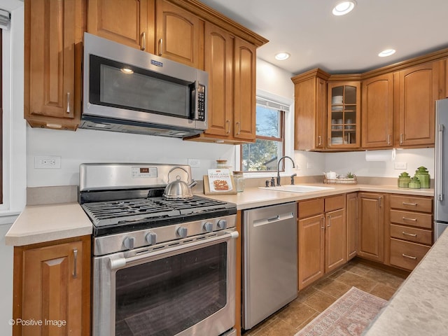 kitchen with stainless steel appliances and sink