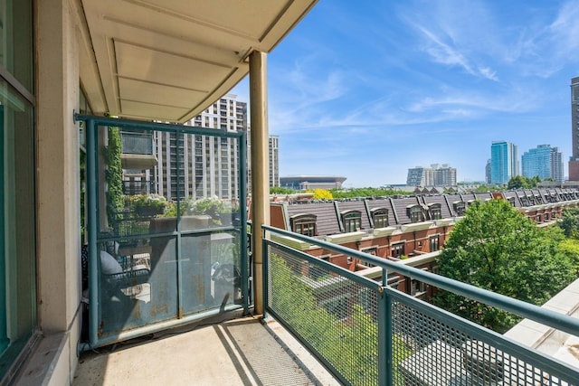 balcony with a view of city