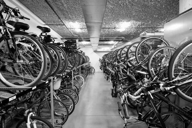 garage with bike storage