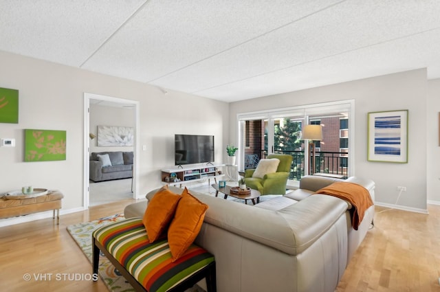 living room featuring light hardwood / wood-style flooring