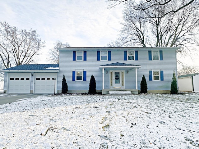 view of front facade with a garage