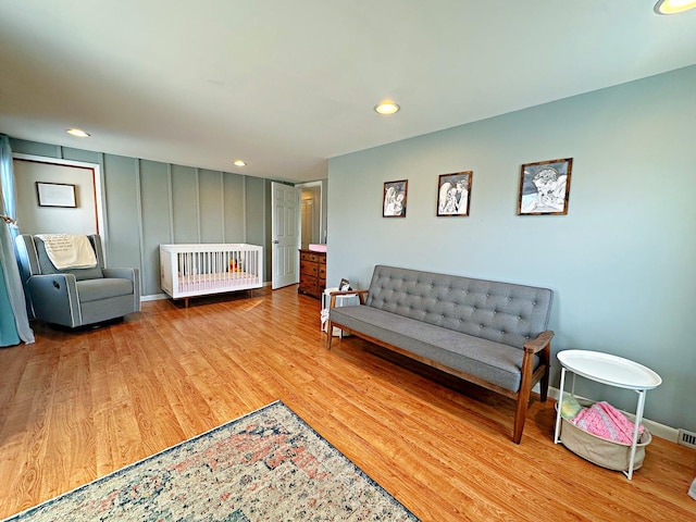 bedroom featuring hardwood / wood-style flooring