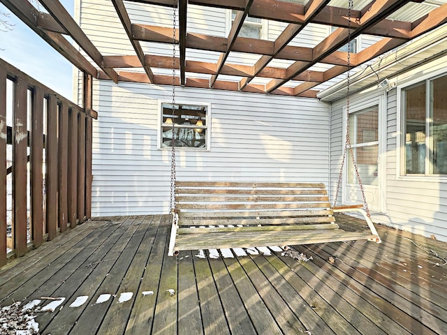 deck featuring a pergola