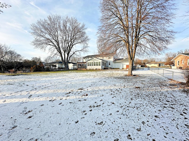 view of snowy yard