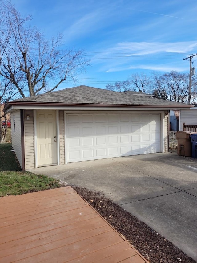 view of garage