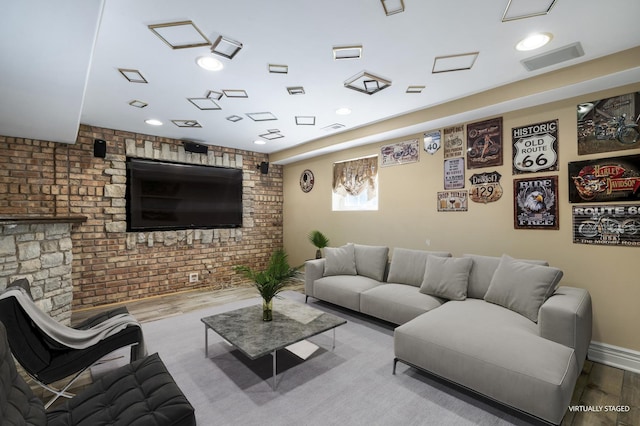 living room featuring wood-type flooring