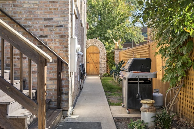 view of patio / terrace with area for grilling