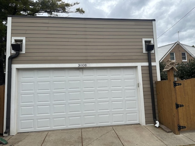 view of garage