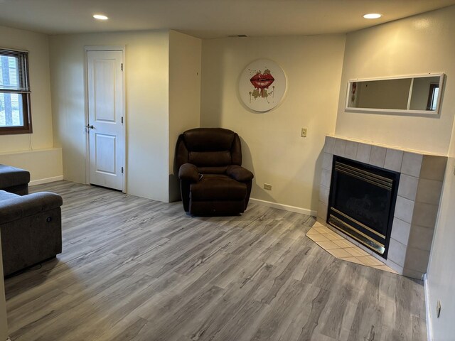 bedroom with light hardwood / wood-style floors