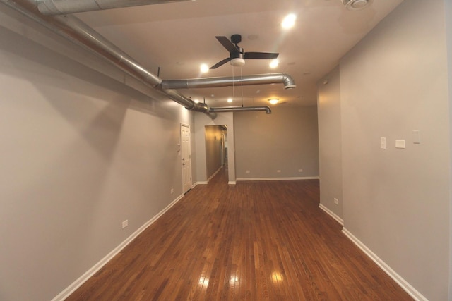 interior space with dark hardwood / wood-style floors