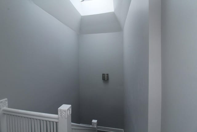 interior space featuring a skylight